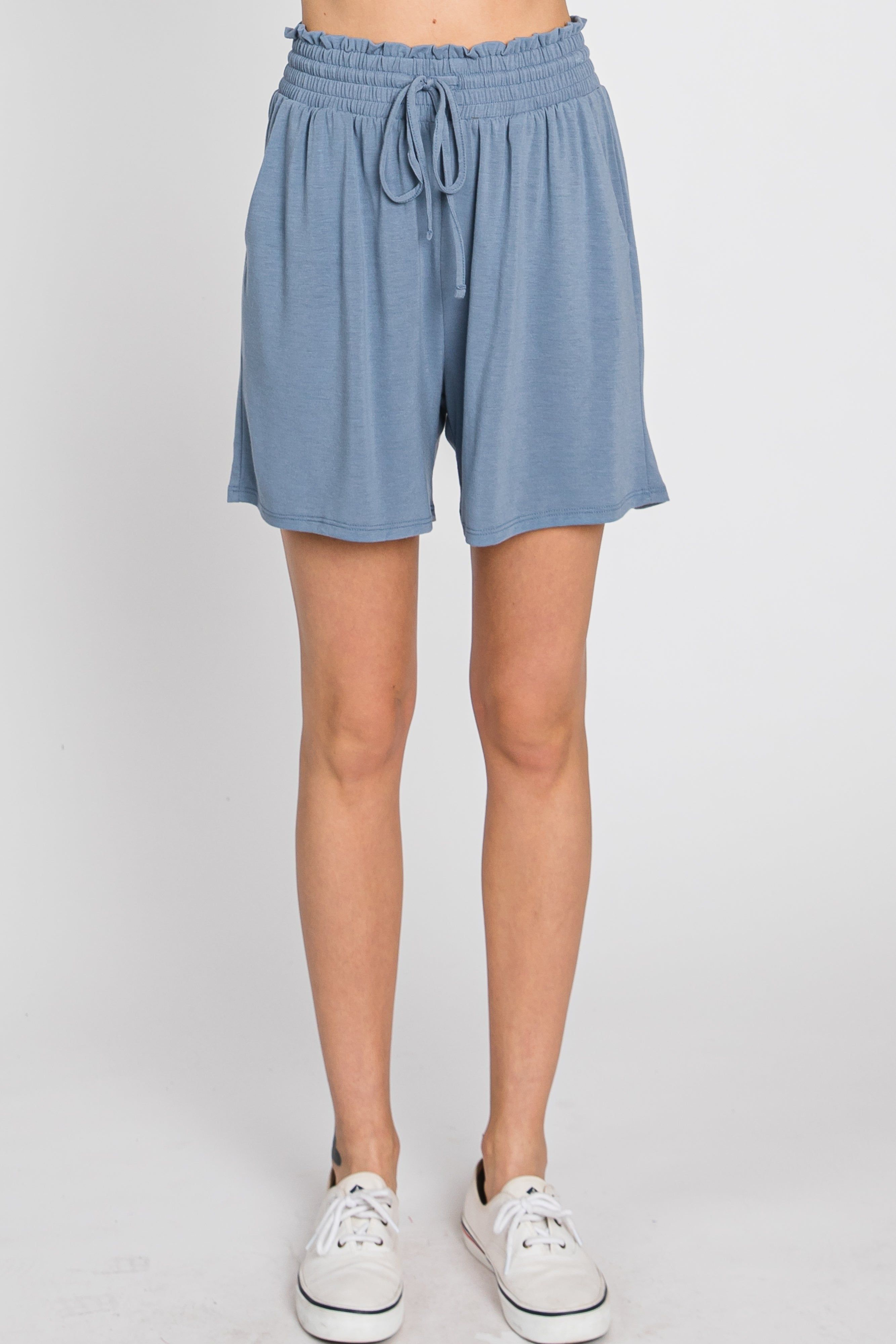 Blue Smocked Waist Shorts sold by Pinkblush product image thumbnail 10