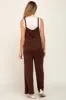 Brown Sleeveless Pocketed Wide Leg Maternity Jumpsuit sold by Pinkblush