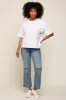 White Basic Rolled Short Sleeve Maternity T-Shirt sold by Pinkblush