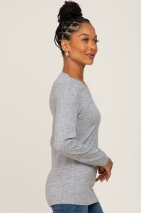 Heather Grey Basic Long Sleeve Top sold by Pinkblush