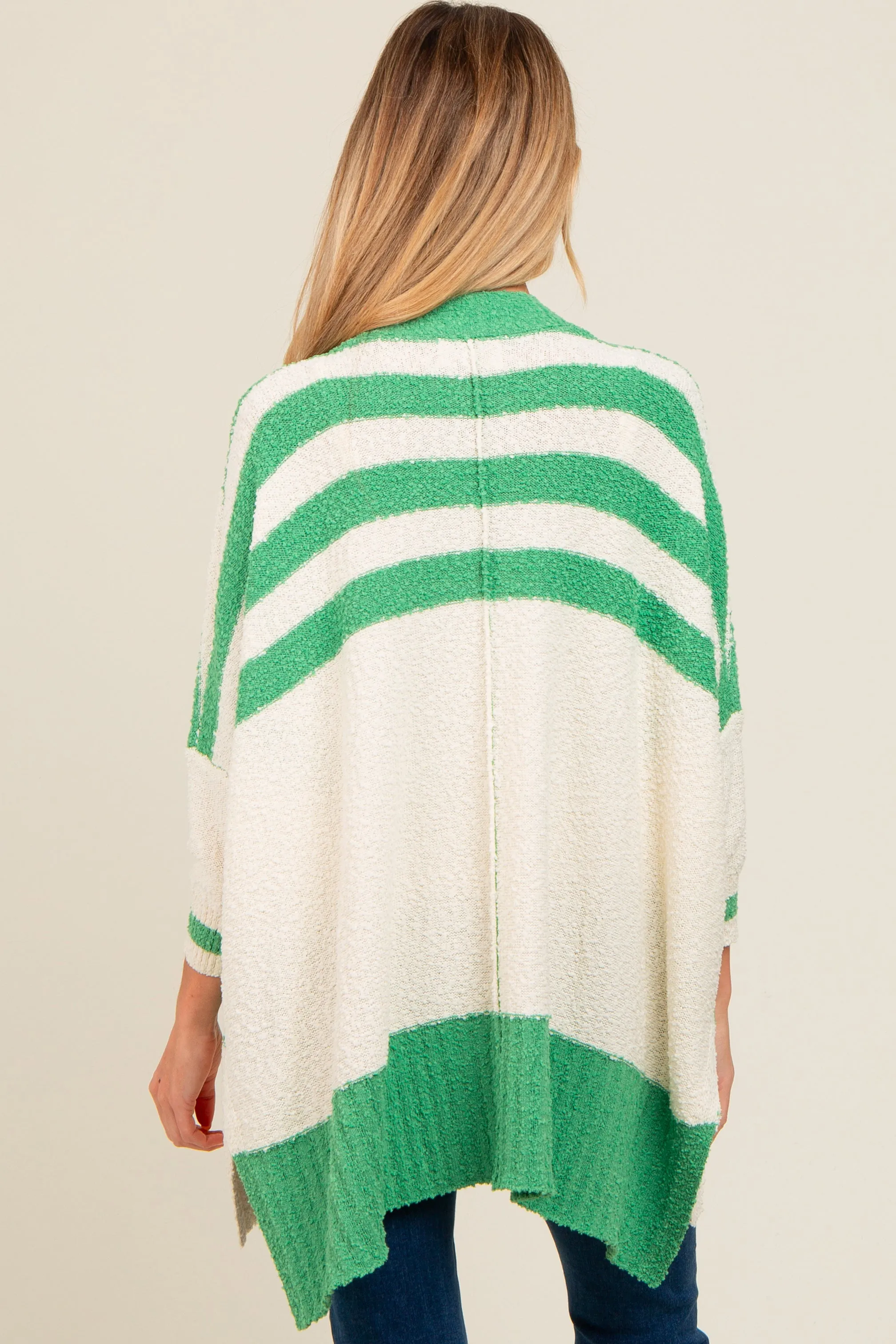 Green Textured Knit Striped Oversized Maternity Cardigan sold by Pinkblush product image thumbnail 4