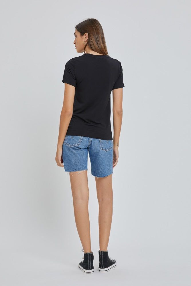 Black Soft Knit Basic T-Shirt sold by Pinkblush product image thumbnail 3