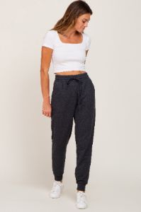 Charcoal Basic Drawstring Maternity Sweatpants sold by Pinkblush