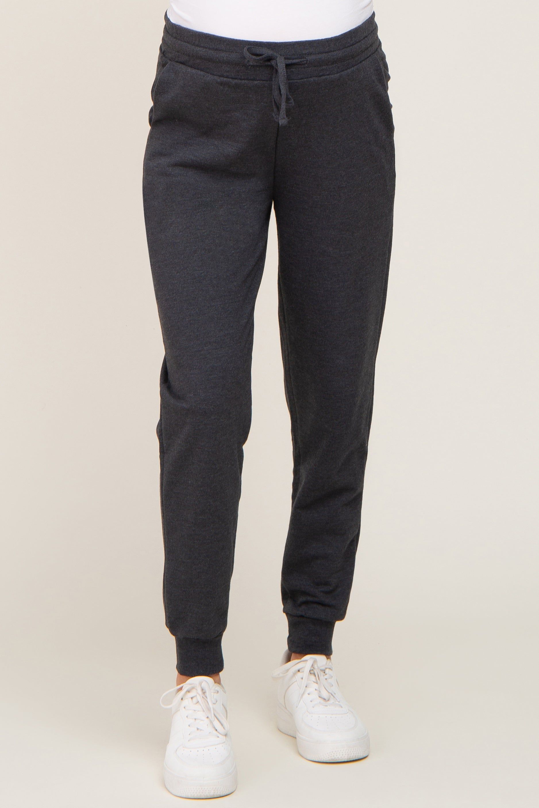 Charcoal Basic Drawstring Maternity Sweatpants sold by Pinkblush product image thumbnail 2