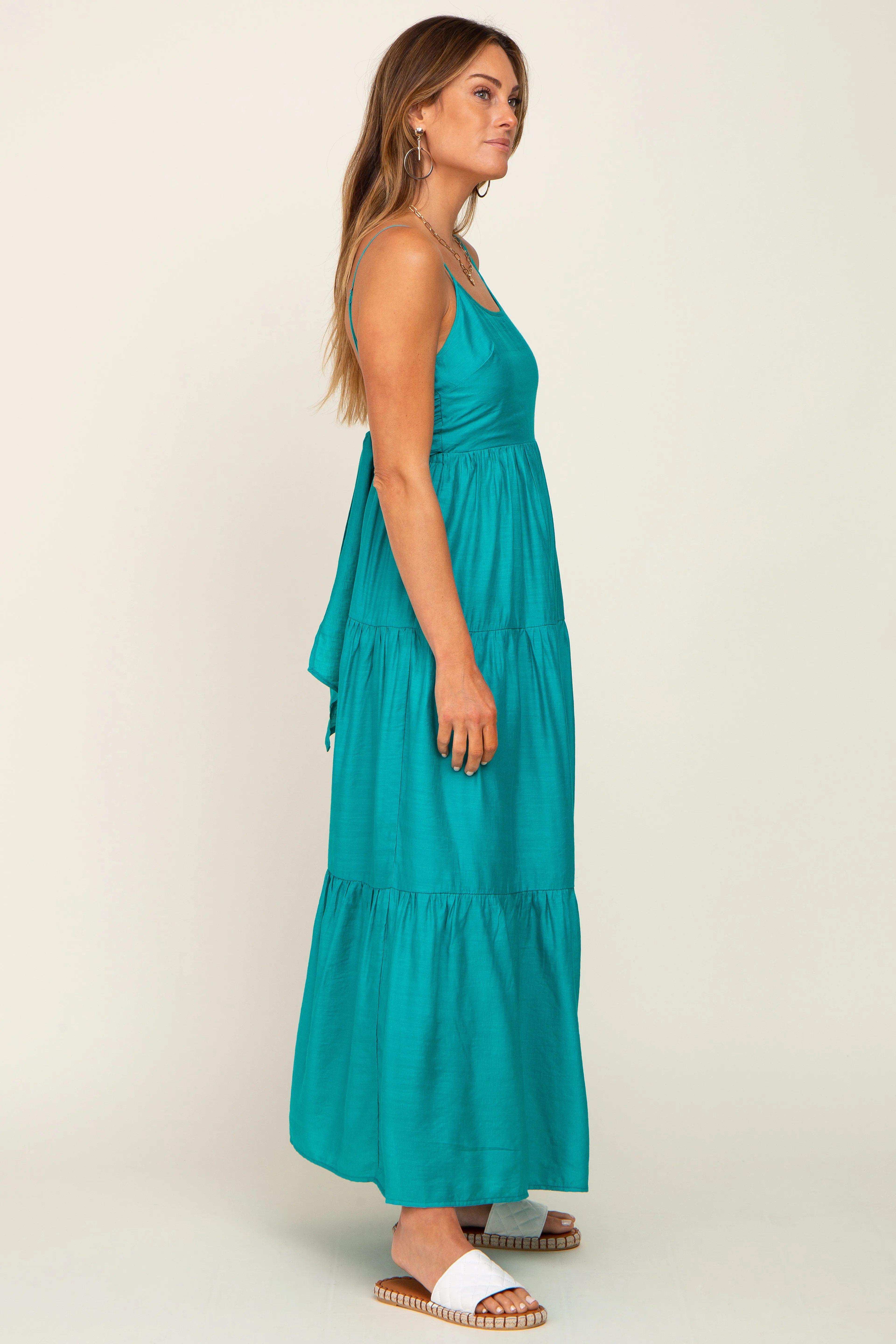 Green Tiered Maxi Dress sold by Pinkblush product image thumbnail 2