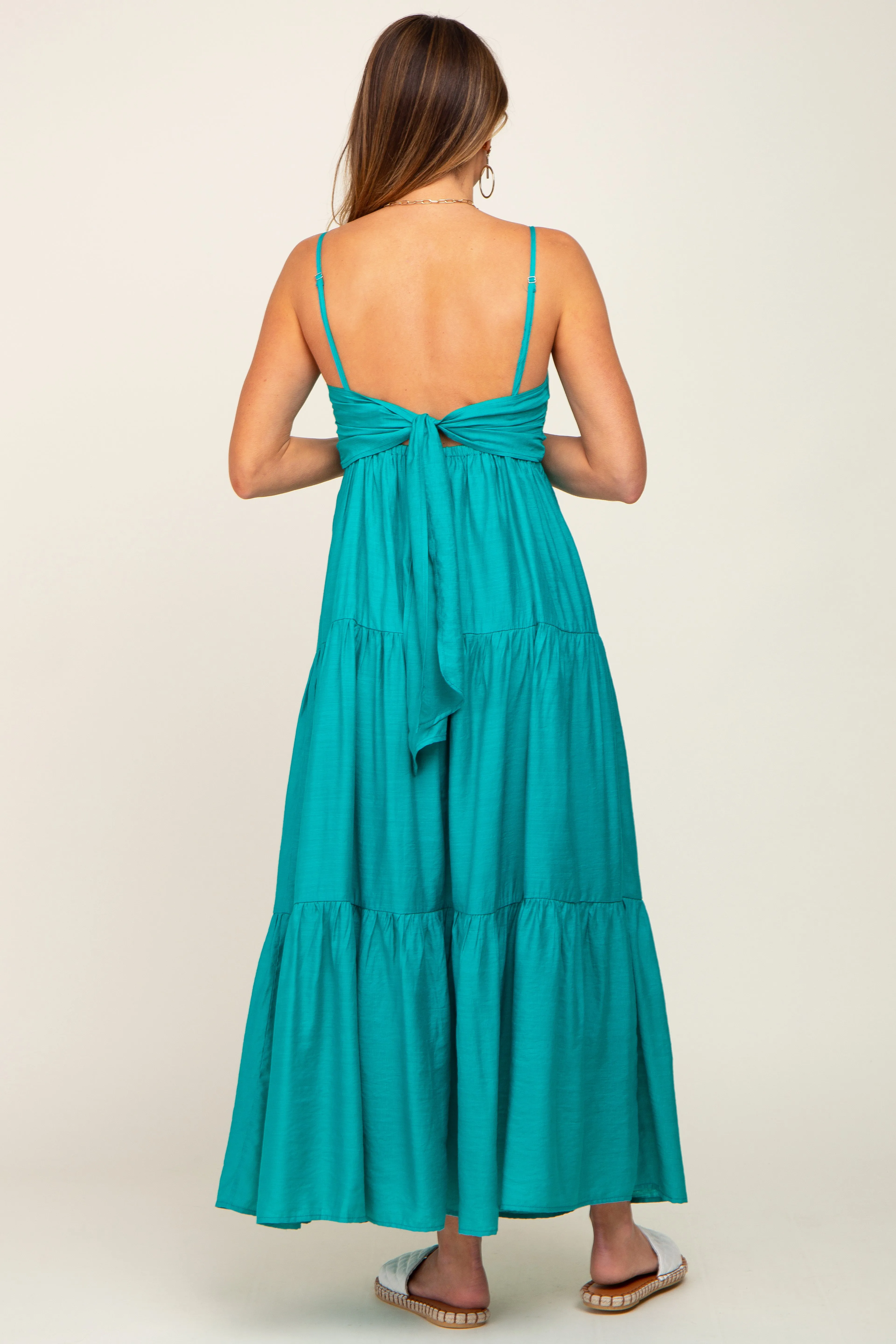 Green Tiered Maxi Dress sold by Pinkblush product image thumbnail 3