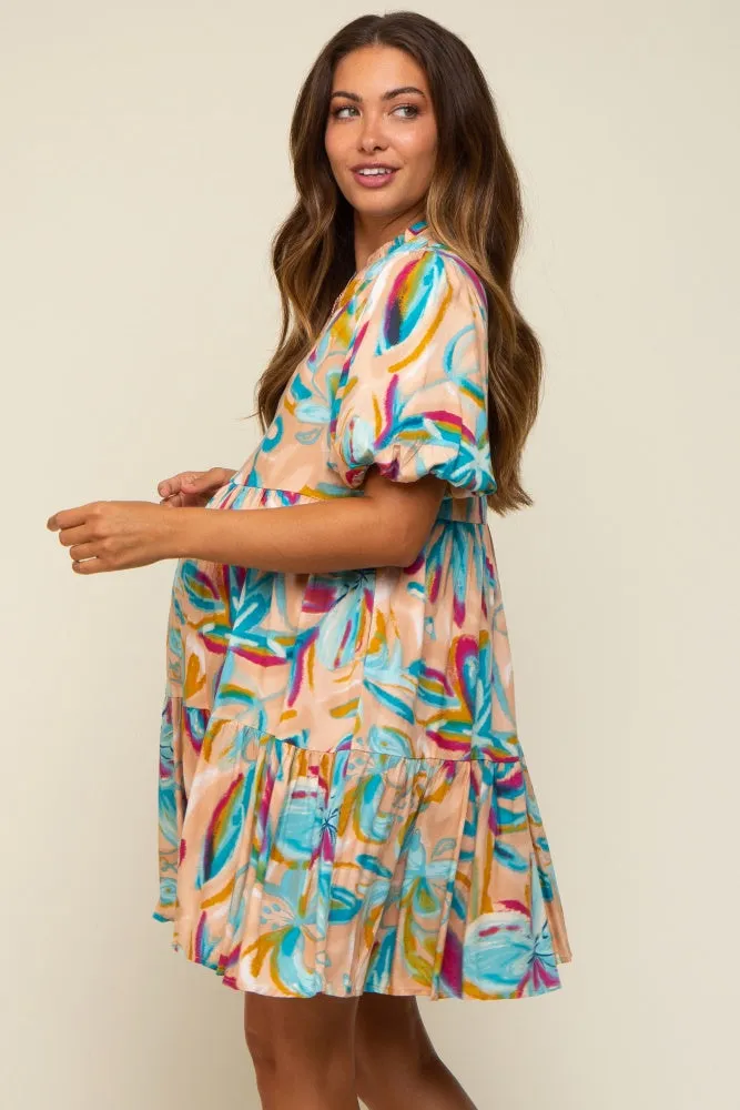 Multicolor Abstract Floral Maternity Dress sold by Pinkblush product image thumbnail 2