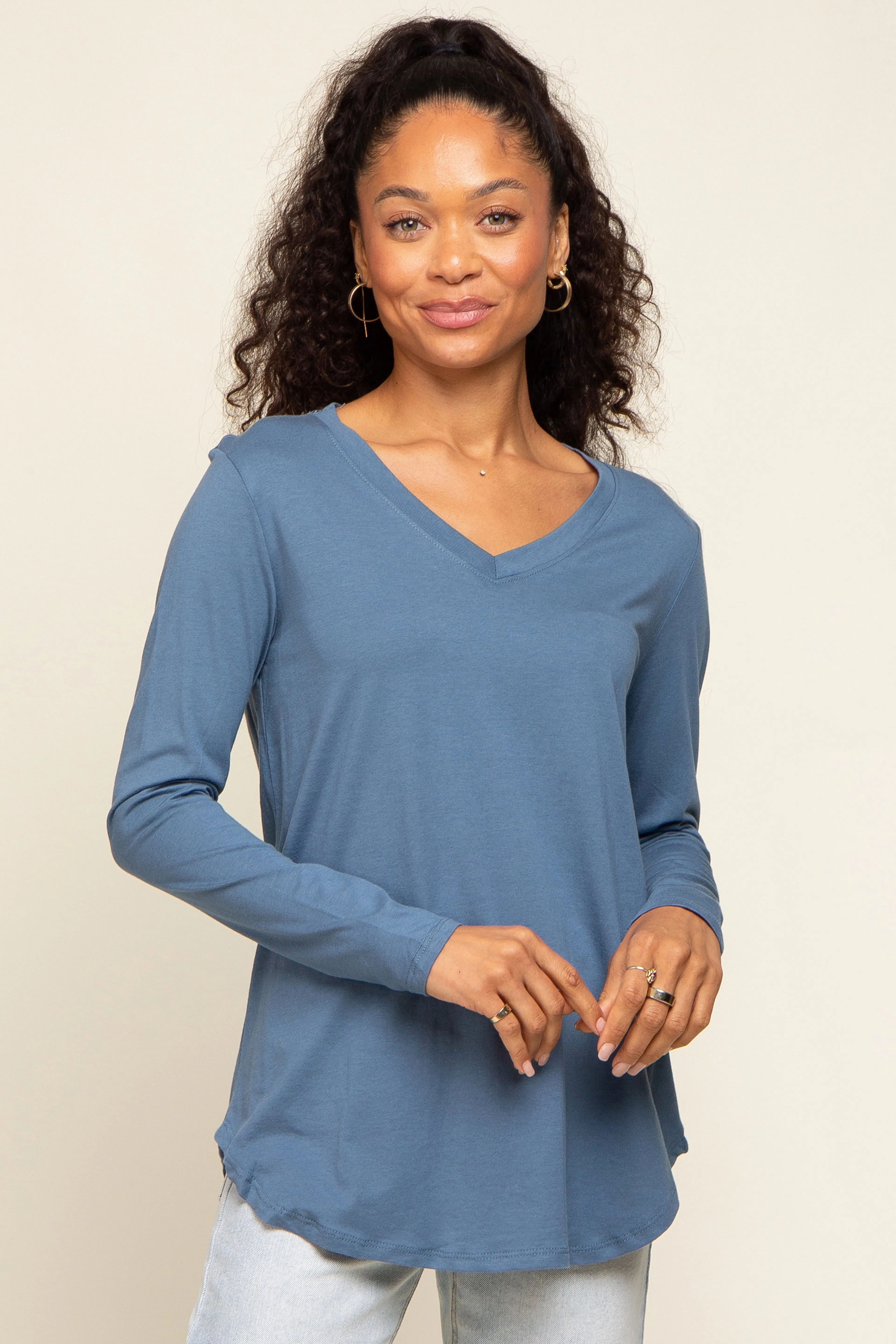 Blue Long Sleeve Top sold by Pinkblush