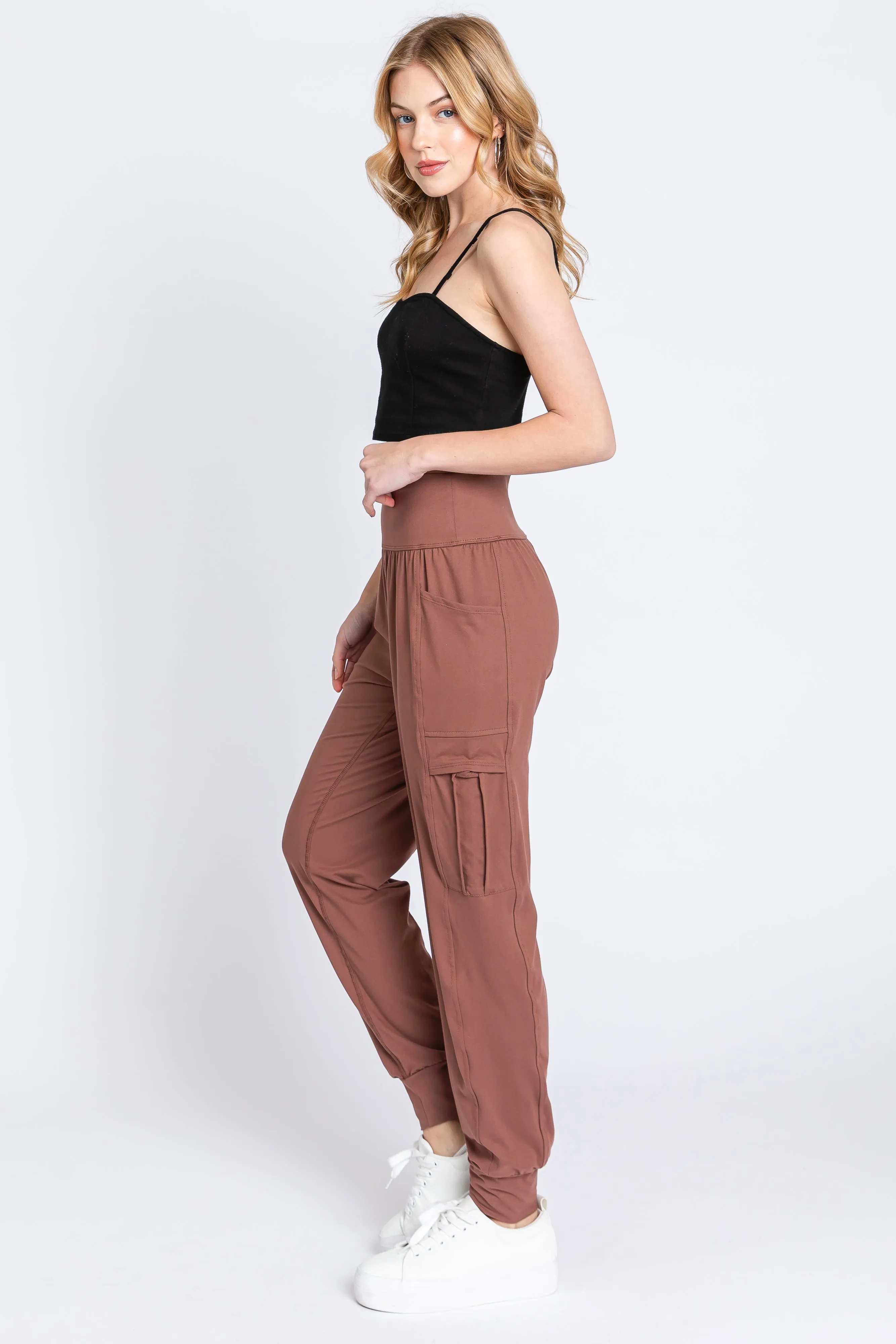 Brown Cargo Pocket Jogger Pants sold by Pinkblush product image thumbnail 2