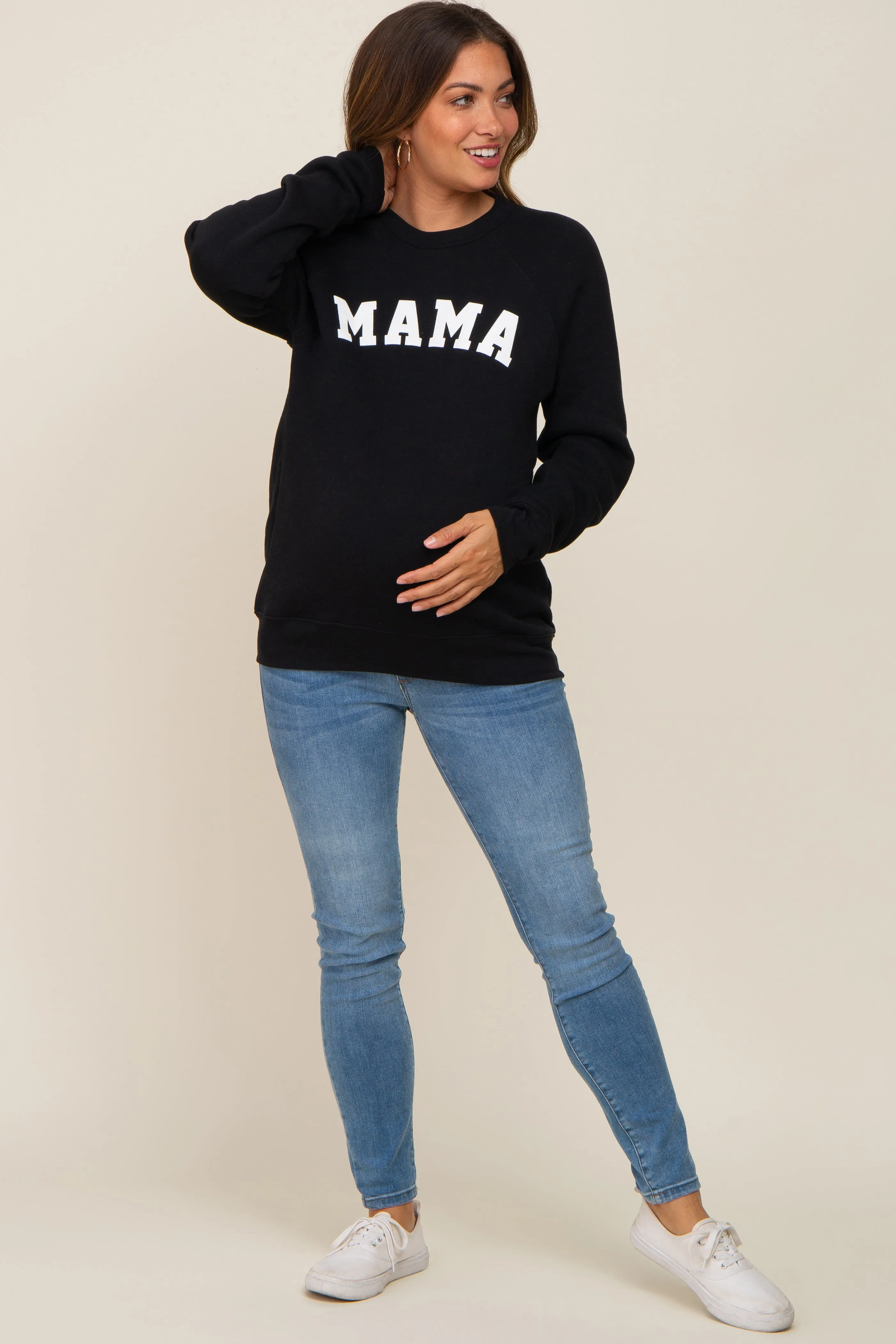 Black Mama Graphic Maternity Pullover Sweatshirt sold by Pinkblush product image thumbnail 4