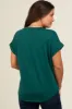 Hunter Green Cuff Sleeve Maternity Top sold by Pinkblush