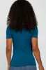 Teal Solid Short Sleeve Wrap FrontTop sold by Pinkblush