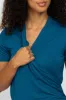 Teal Solid Short Sleeve Wrap FrontTop sold by Pinkblush