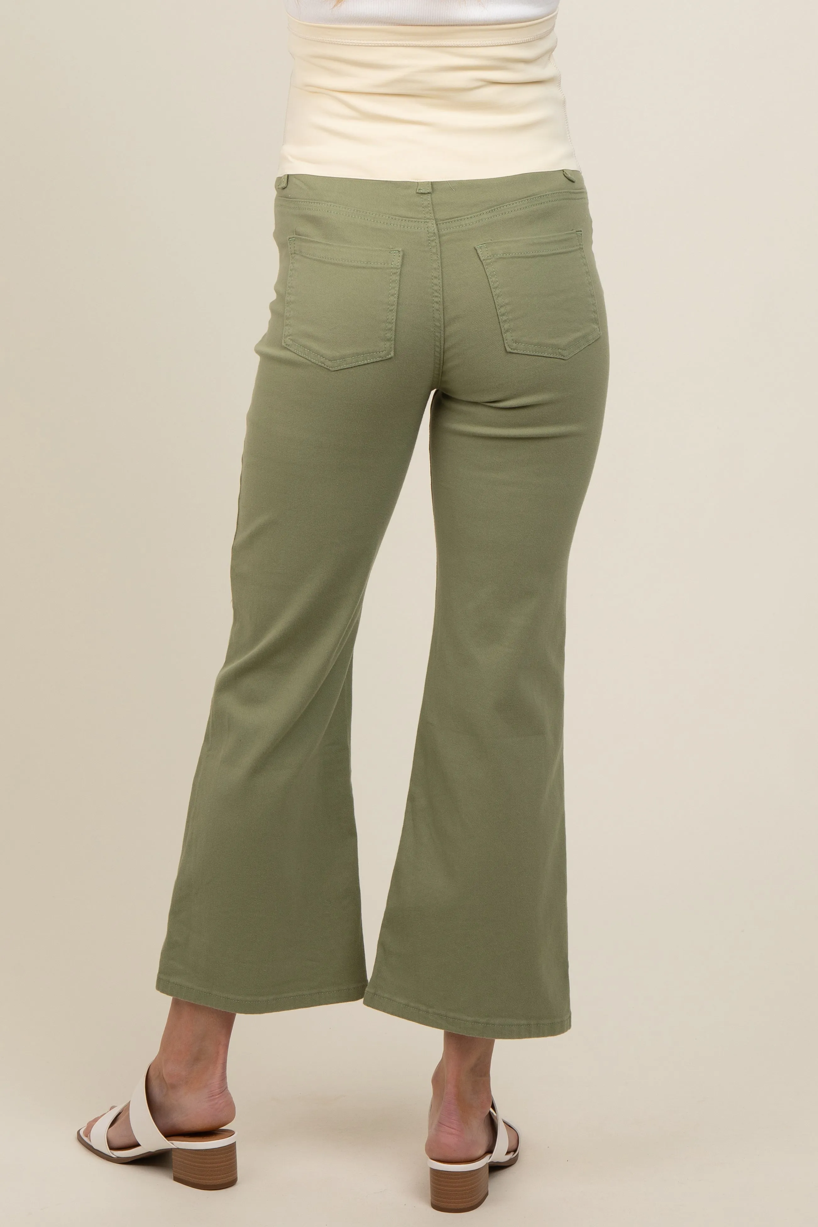 Light Olive Fitted Ankle Length Maternity Pants sold by Pinkblush product image thumbnail 5