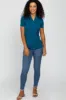 Teal Solid Short Sleeve Wrap FrontTop sold by Pinkblush