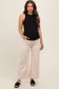 Cream Wide Leg Cropped Maternity Pants sold by Pinkblush
