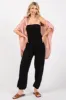 Black Strapless Ruched Top Jumpsuit sold by Pinkblush