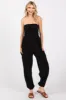 Black Strapless Ruched Top Jumpsuit sold by Pinkblush