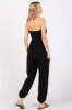 Black Strapless Ruched Top Jumpsuit sold by Pinkblush