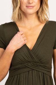 Olive Draped Maxi Dress sold by Pinkblush
