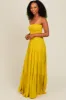 Yellow Smocked Cutout Maxi Dress sold by Pinkblush
