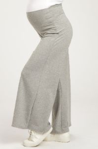 Heather Grey French Terry Wide Leg Maternity Lounge Pants sold by Pinkblush