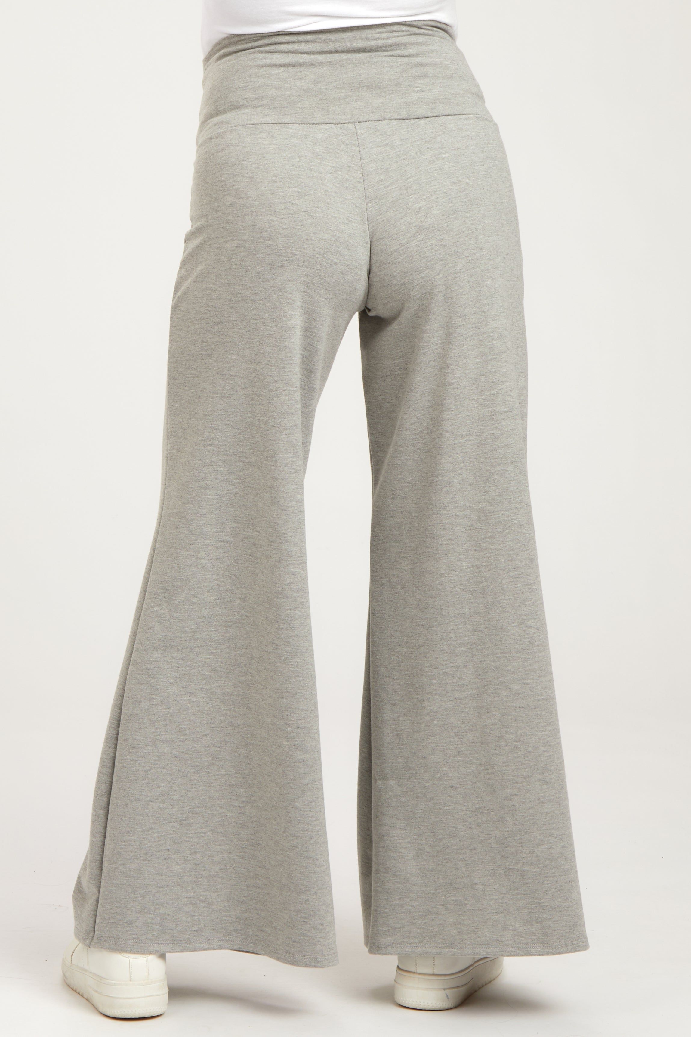Heather Grey French Terry Wide Leg Maternity Lounge Pants sold by Pinkblush product image thumbnail 4