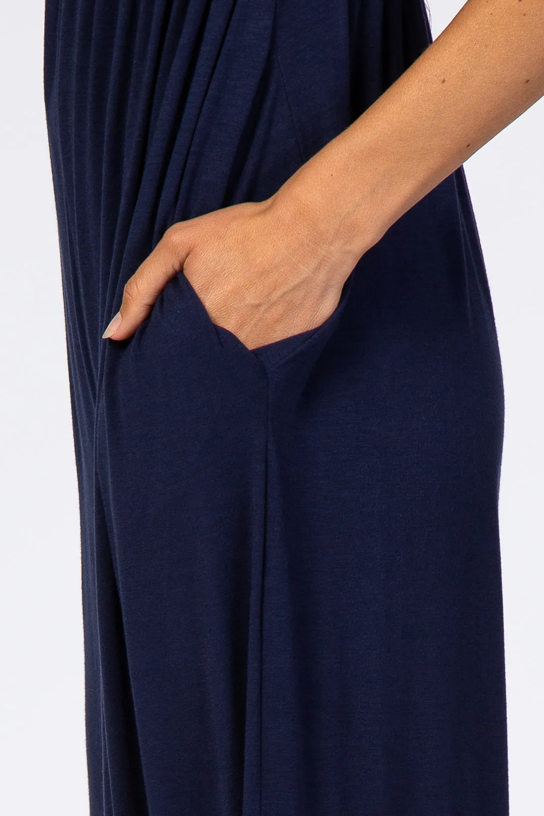 Navy Sleeveless Wide Leg Jumpsuit sold by Pinkblush product image thumbnail 4