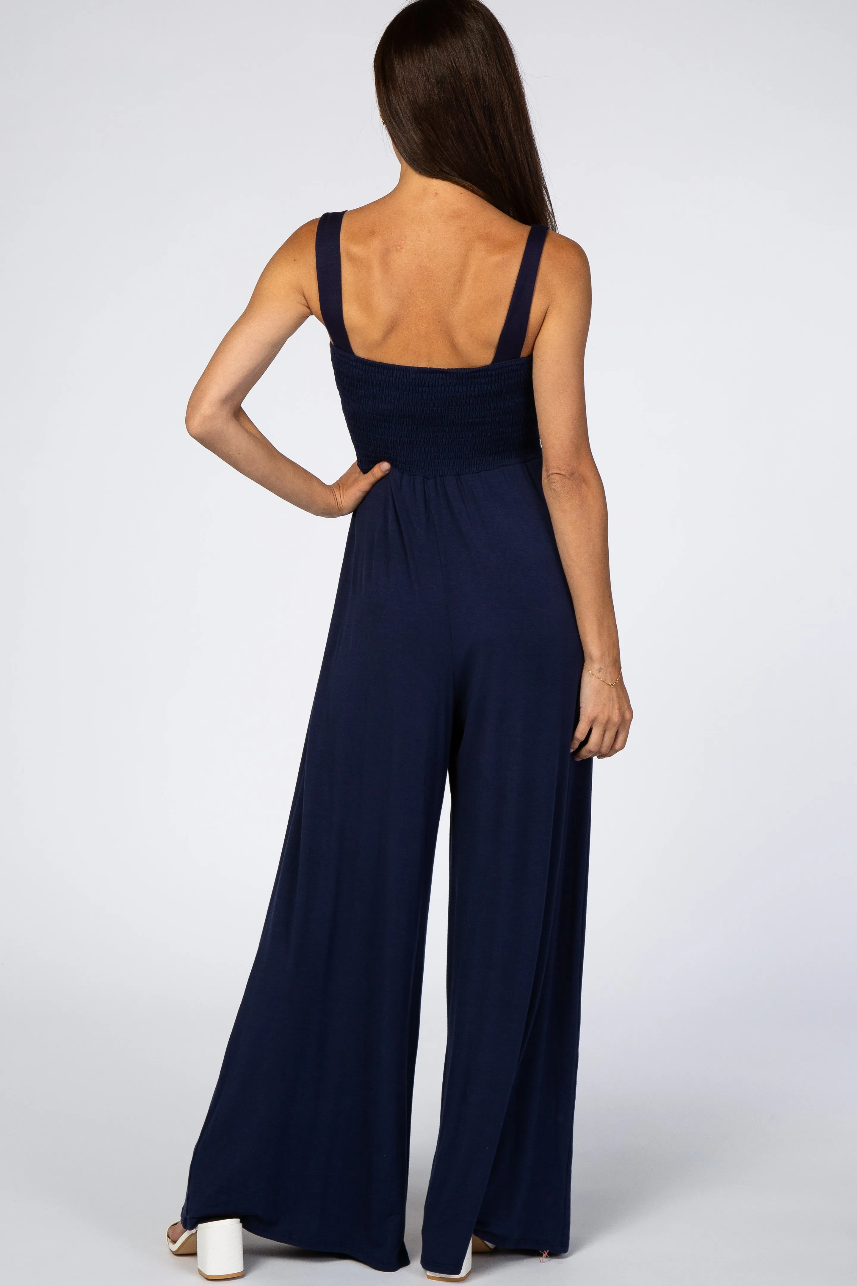 Navy Sleeveless Wide Leg Jumpsuit sold by Pinkblush product image thumbnail 3
