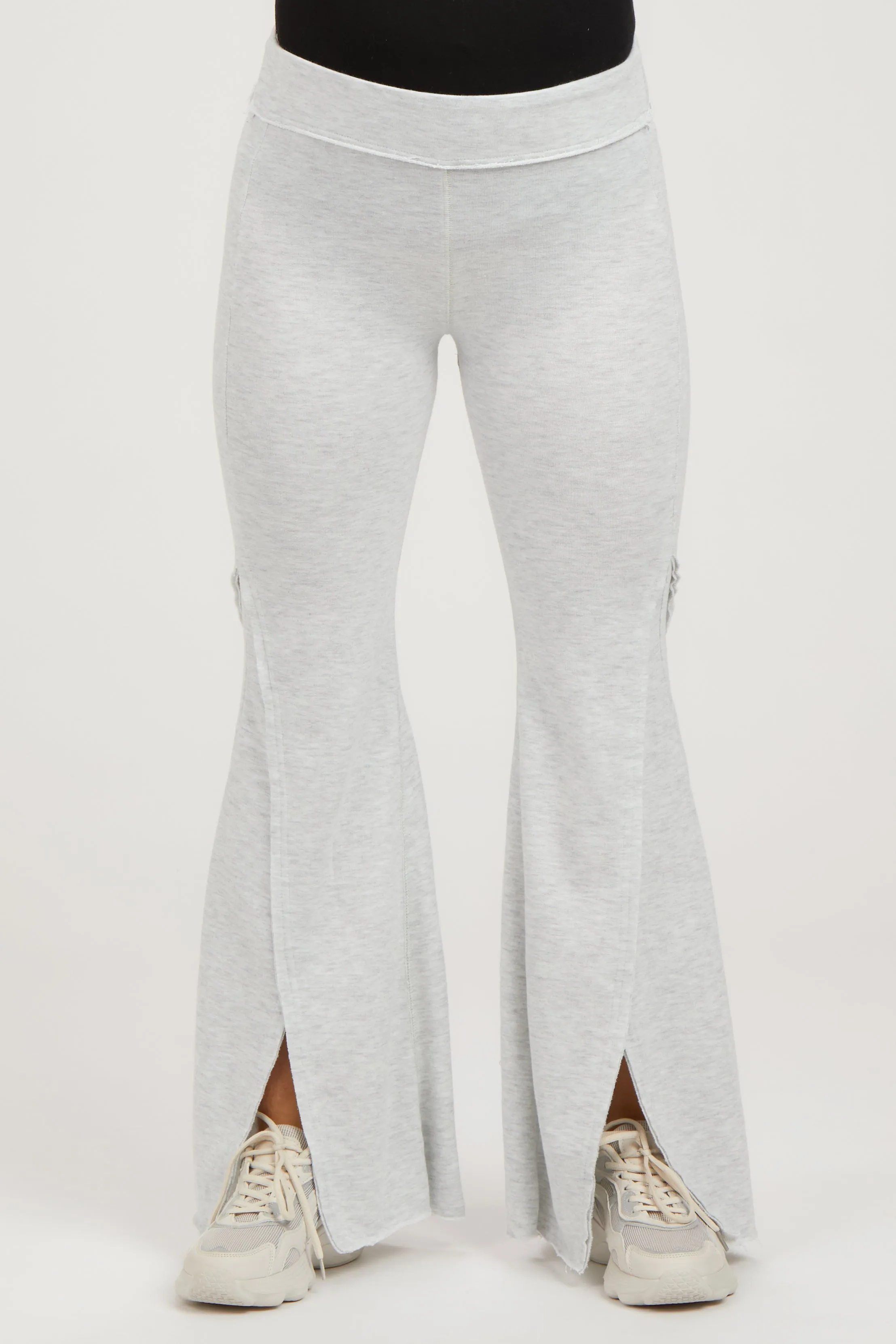 Grey Terry Flare Maternity Lounge Pants sold by Pinkblush product image thumbnail 2