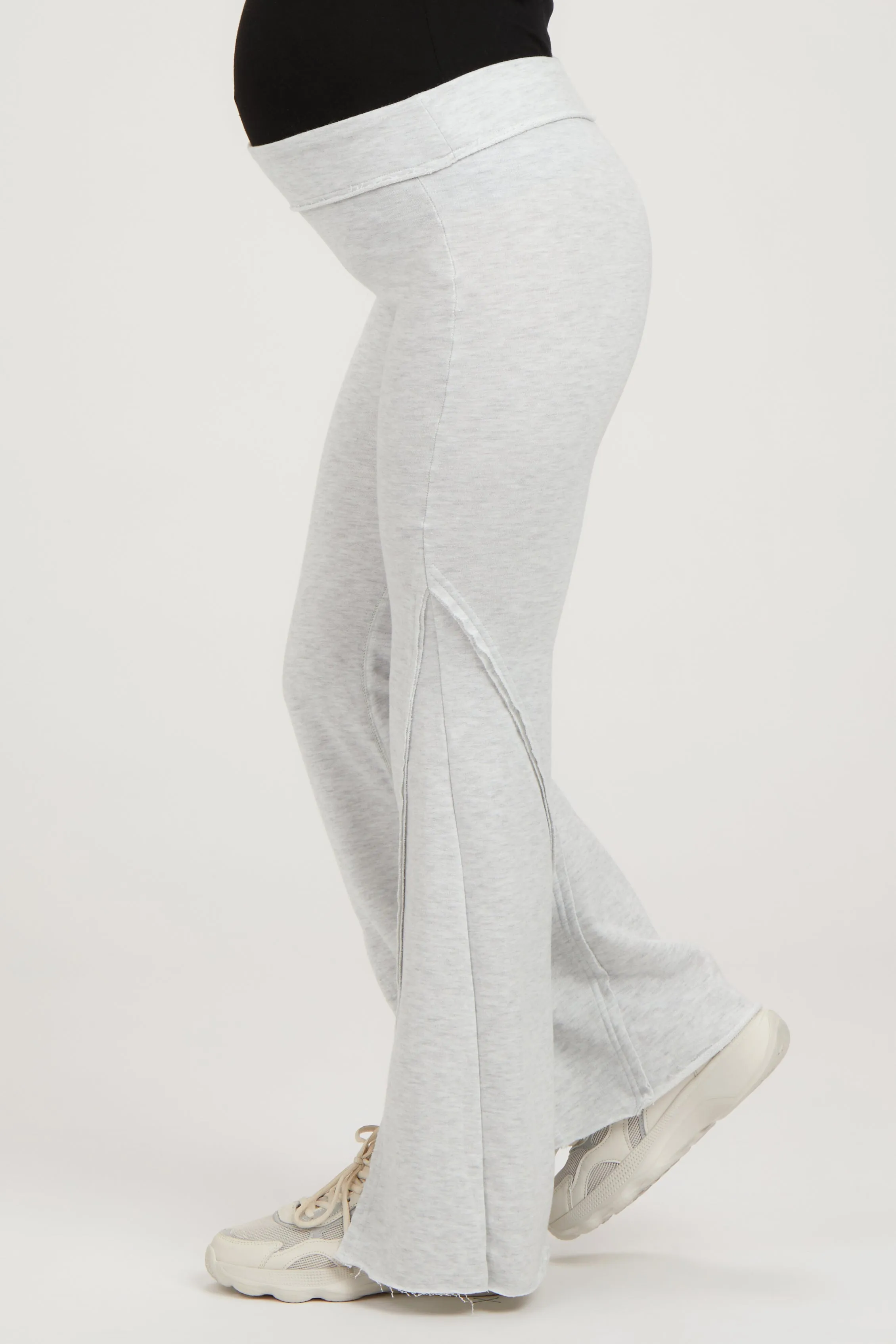 Grey Terry Flare Maternity Lounge Pants sold by Pinkblush product image thumbnail 3