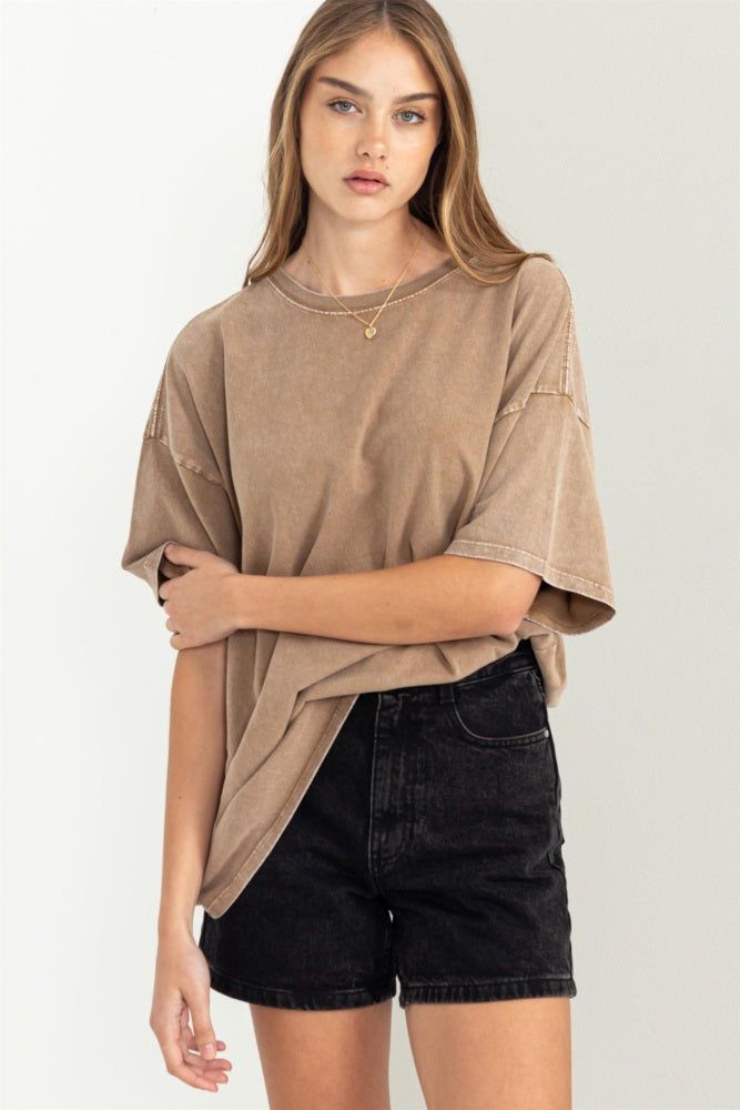 Mocha Faded Oversized Maternity T-Shirt sold by Pinkblush product image thumbnail 6