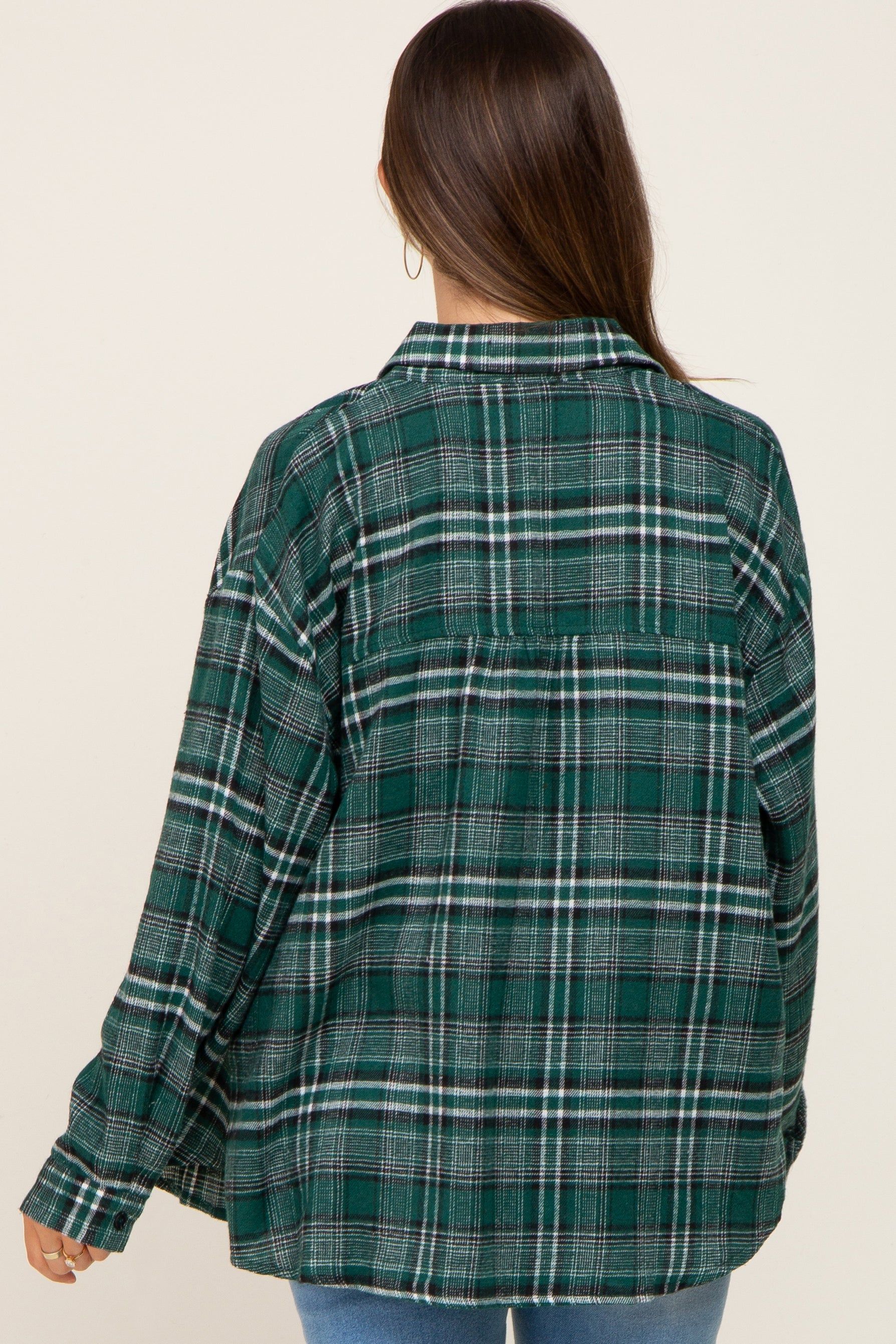 Green Plaid Button Down Maternity Top sold by Pinkblush product image thumbnail 4