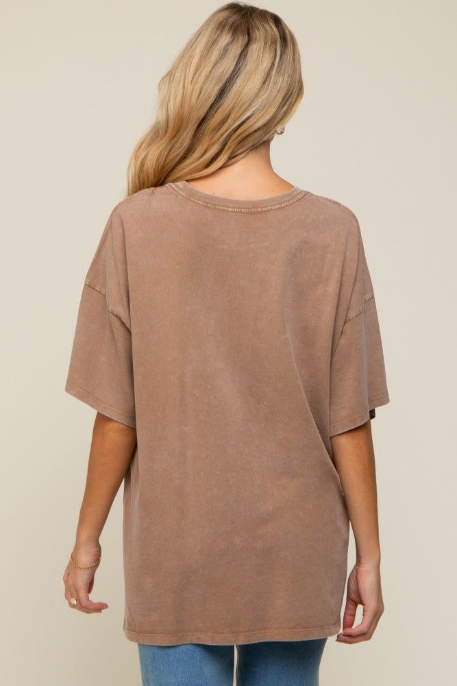 Mocha Faded Oversized Maternity T-Shirt sold by Pinkblush product image thumbnail 3