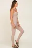 Taupe Ribbed Sleeveless Jumpsuit sold by Pinkblush