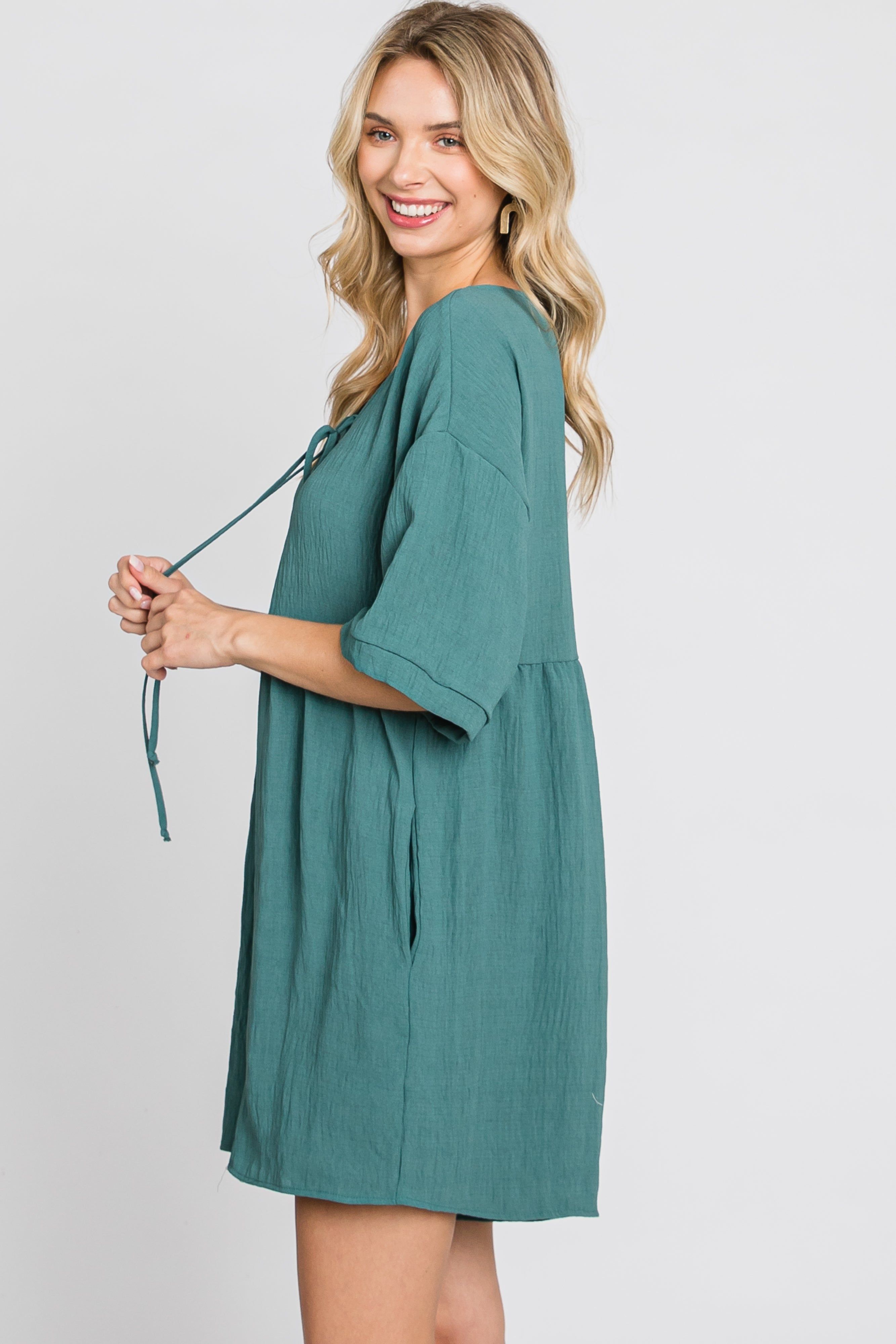 Teal Lace Up Romper sold by Pinkblush product image thumbnail 6