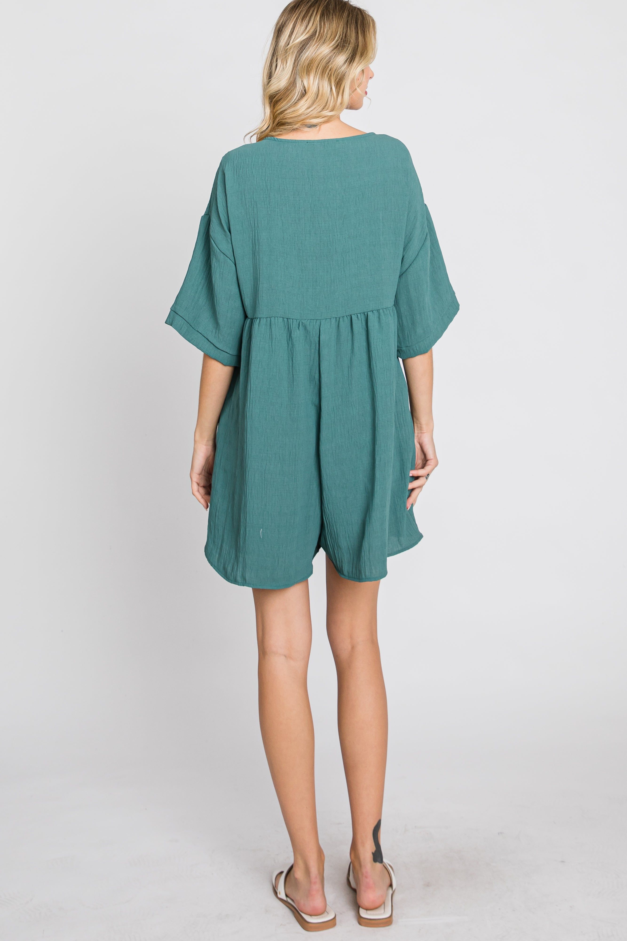 Teal Lace Up Romper sold by Pinkblush product image thumbnail 7