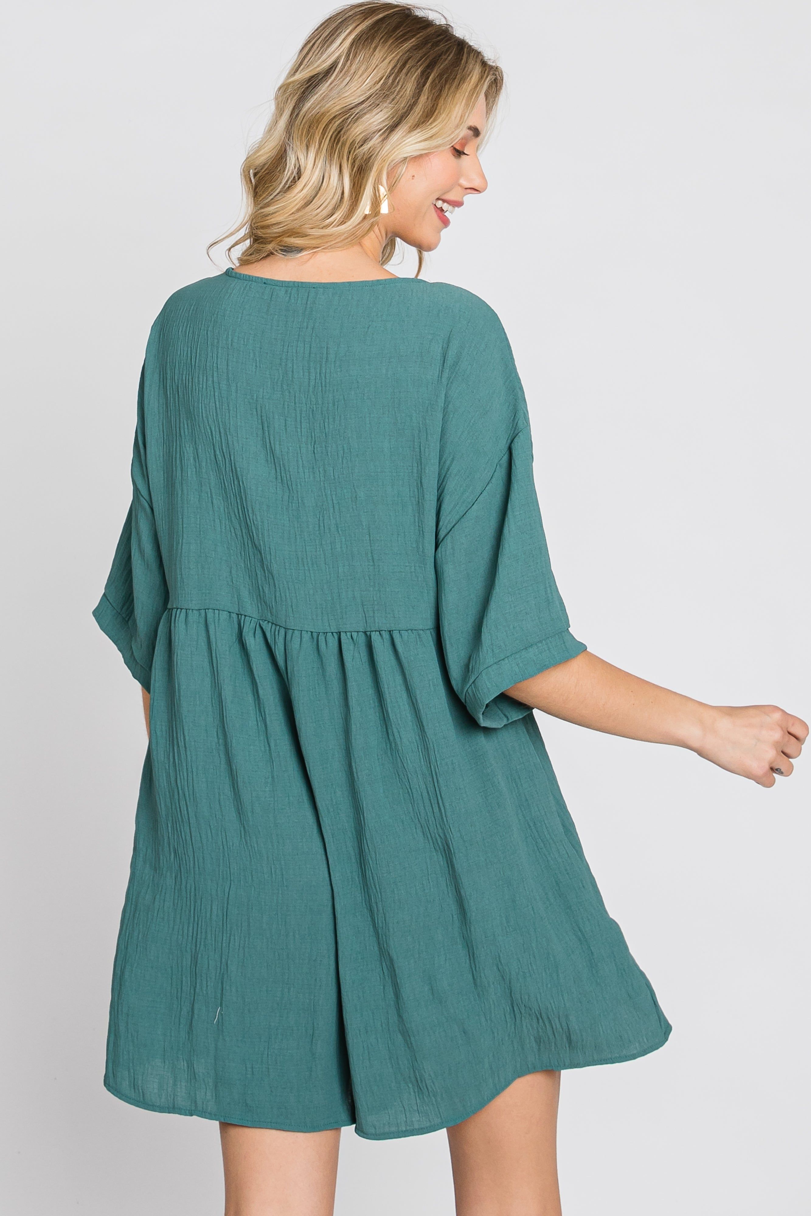 Teal Lace Up Romper sold by Pinkblush product image thumbnail 8