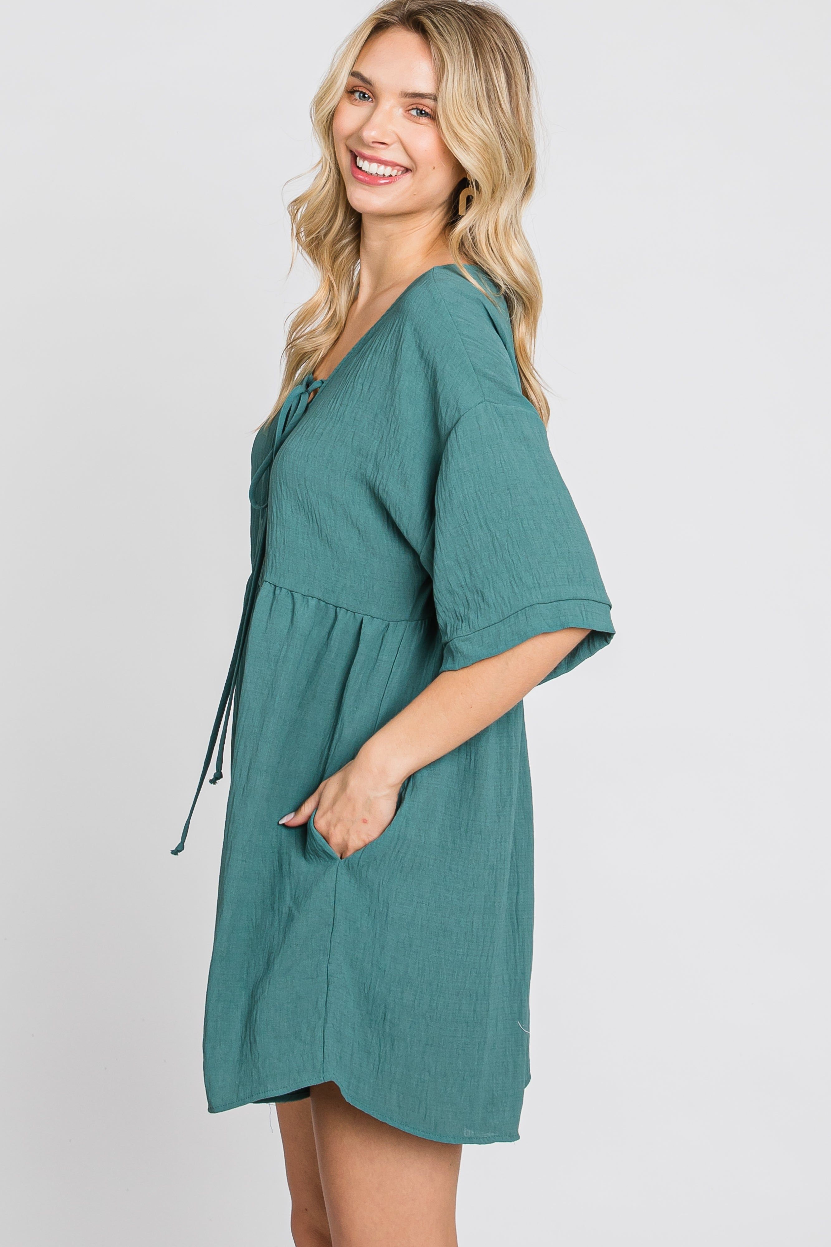 Teal Lace Up Romper sold by Pinkblush product image thumbnail 5