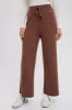 Brown Sweater Knit Drawstring Pants sold by Pinkblush