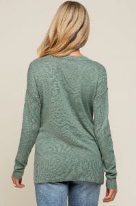 Mint Green Knit Long Sleeve Maternity Top sold by Pinkblush