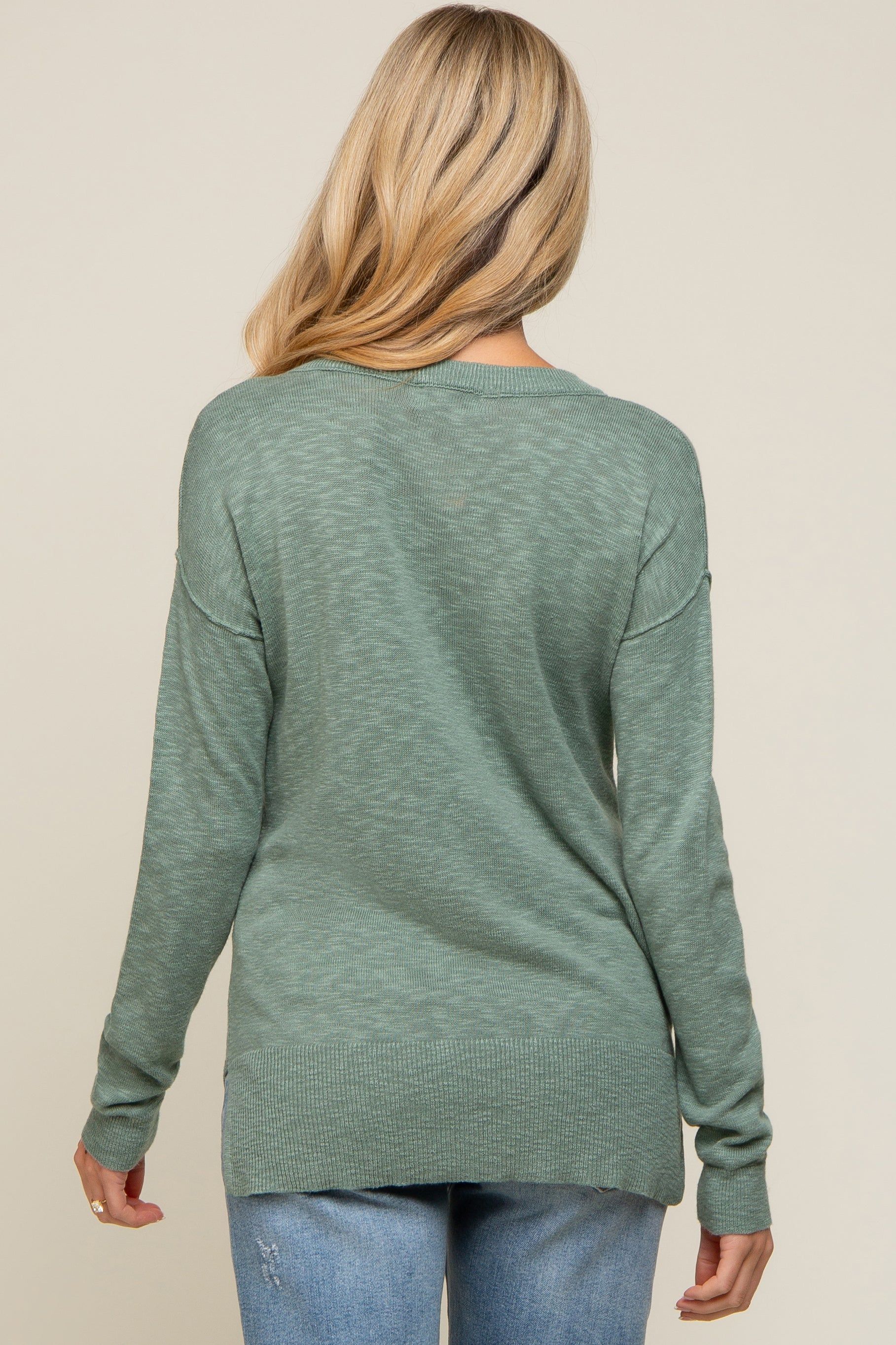 Mint Green Knit Long Sleeve Maternity Top sold by Pinkblush product image thumbnail 3