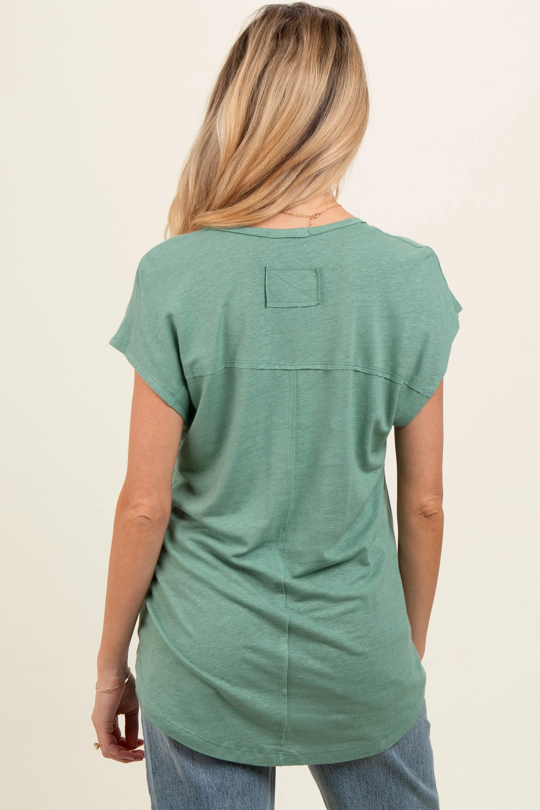 Green V-Neck Maternity Top sold by Pinkblush product image thumbnail 4