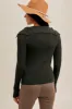 Forest Green Collar Fly Away Ribbed Cardigan sold by Pinkblush