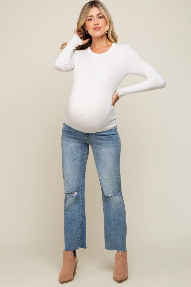 Ivory Knit Long Sleeve Maternity Top sold by Pinkblush