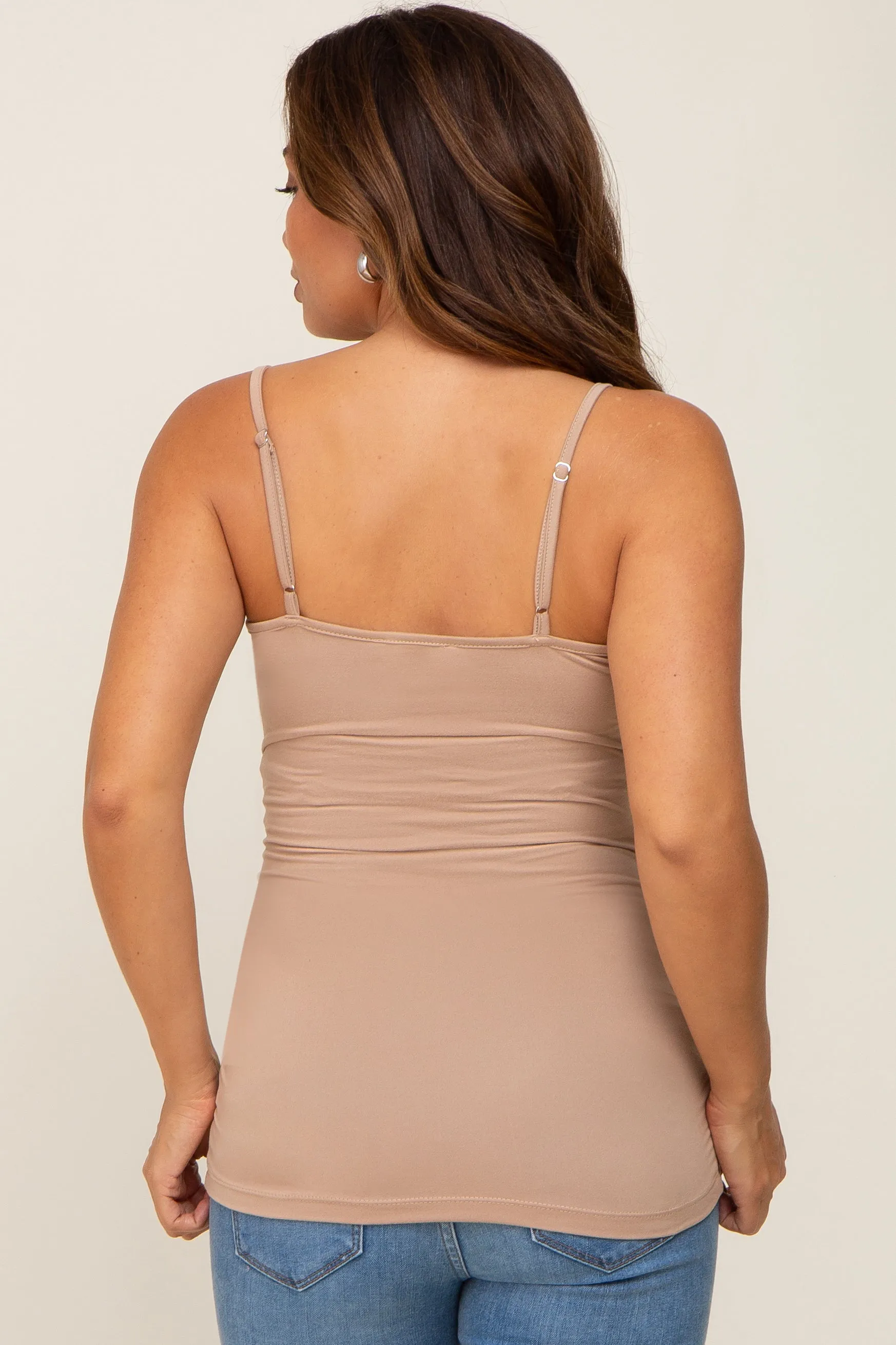 Taupe Soft Basic Maternity Cami sold by Pinkblush product image thumbnail 3