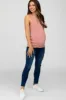 Mauve Ribbed Button Front Maternity Tank Top sold by Pinkblush