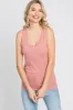 Mauve Ribbed Button Front Maternity Tank Top sold by Pinkblush
