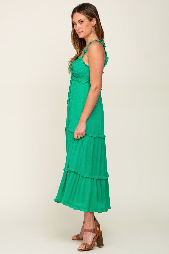 Green Ruffle Accent Midi Dress sold by Pinkblush product image thumbnail 2