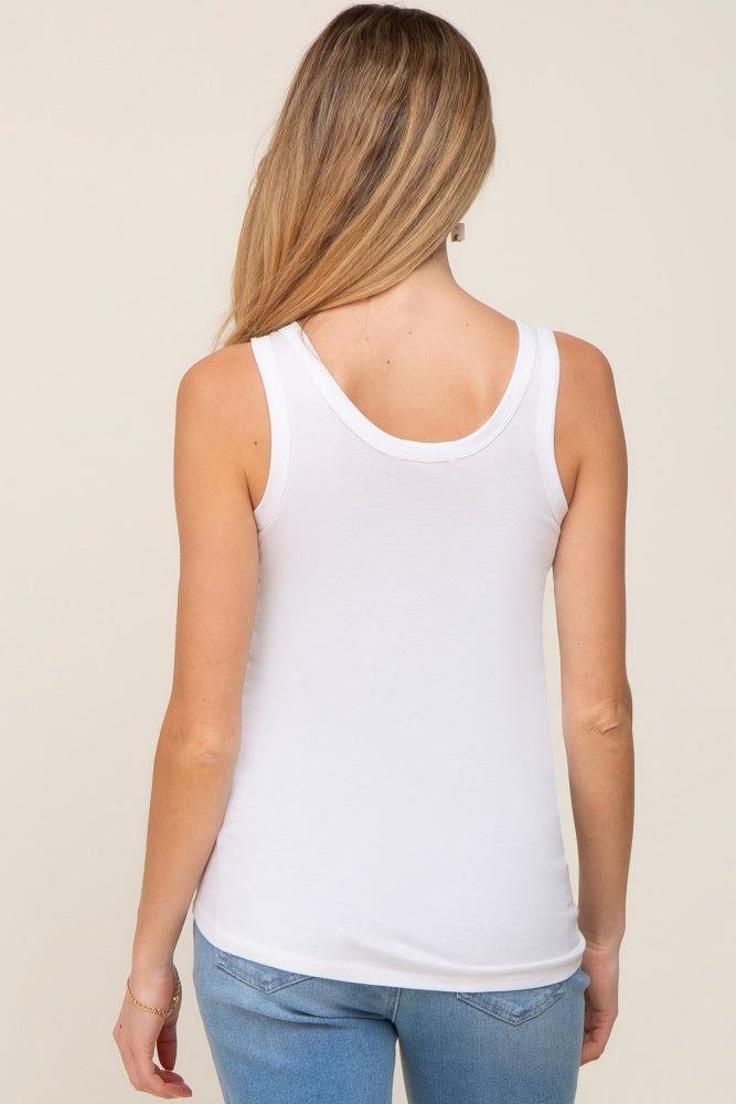 White Maternity Tank Top sold by Pinkblush product image thumbnail 3